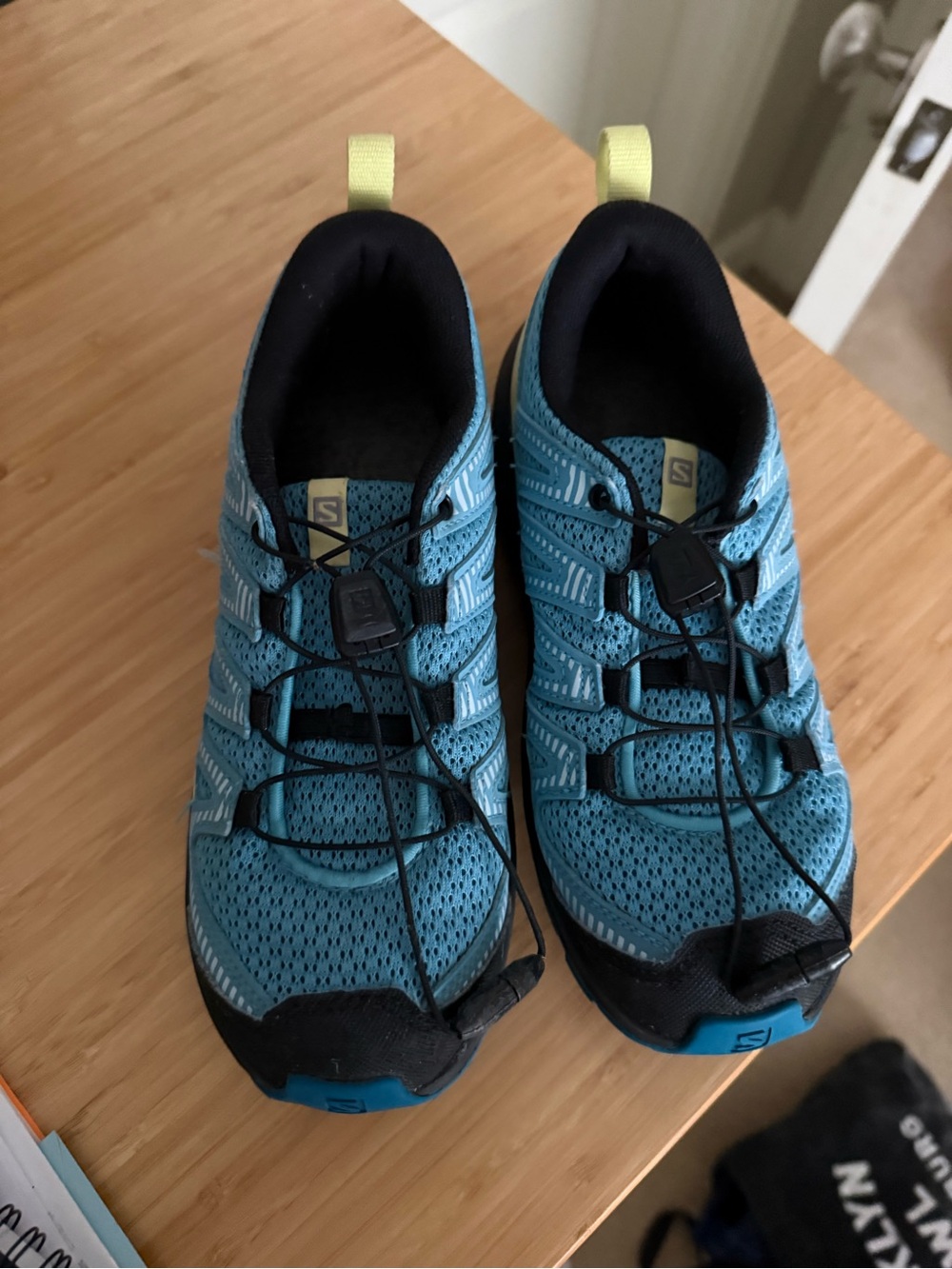 Salomon Kids Sneakers Black and Light Blue Accent